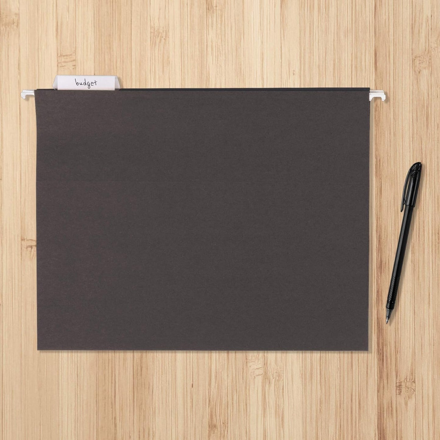 Amazon Basics Hanging File Folders, Letter Size, 8.5x11 inches, Black, 25-Pack