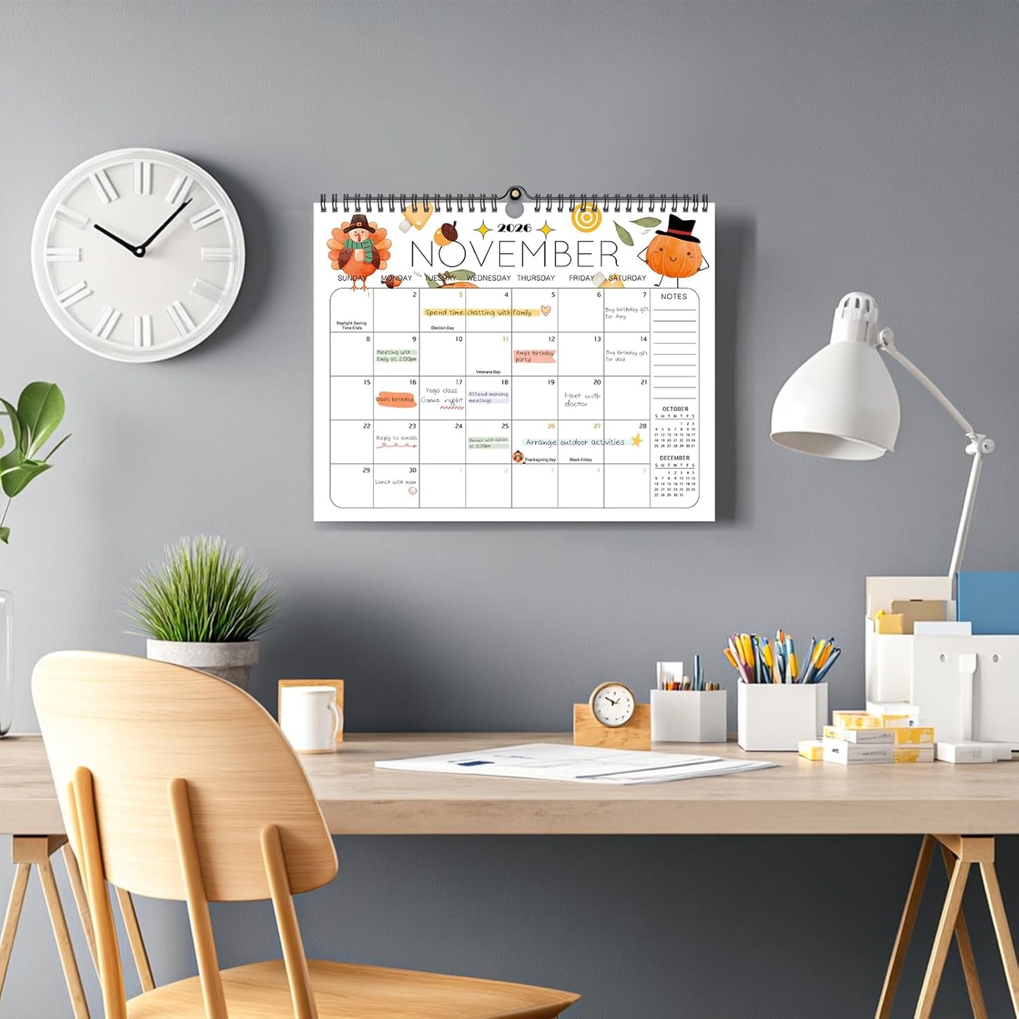 2025-2026 Wall Calendar - 14.5 x 11.5 Calendar 2025 - The Perfect Monthly Calendar Planner for Easy Organizing