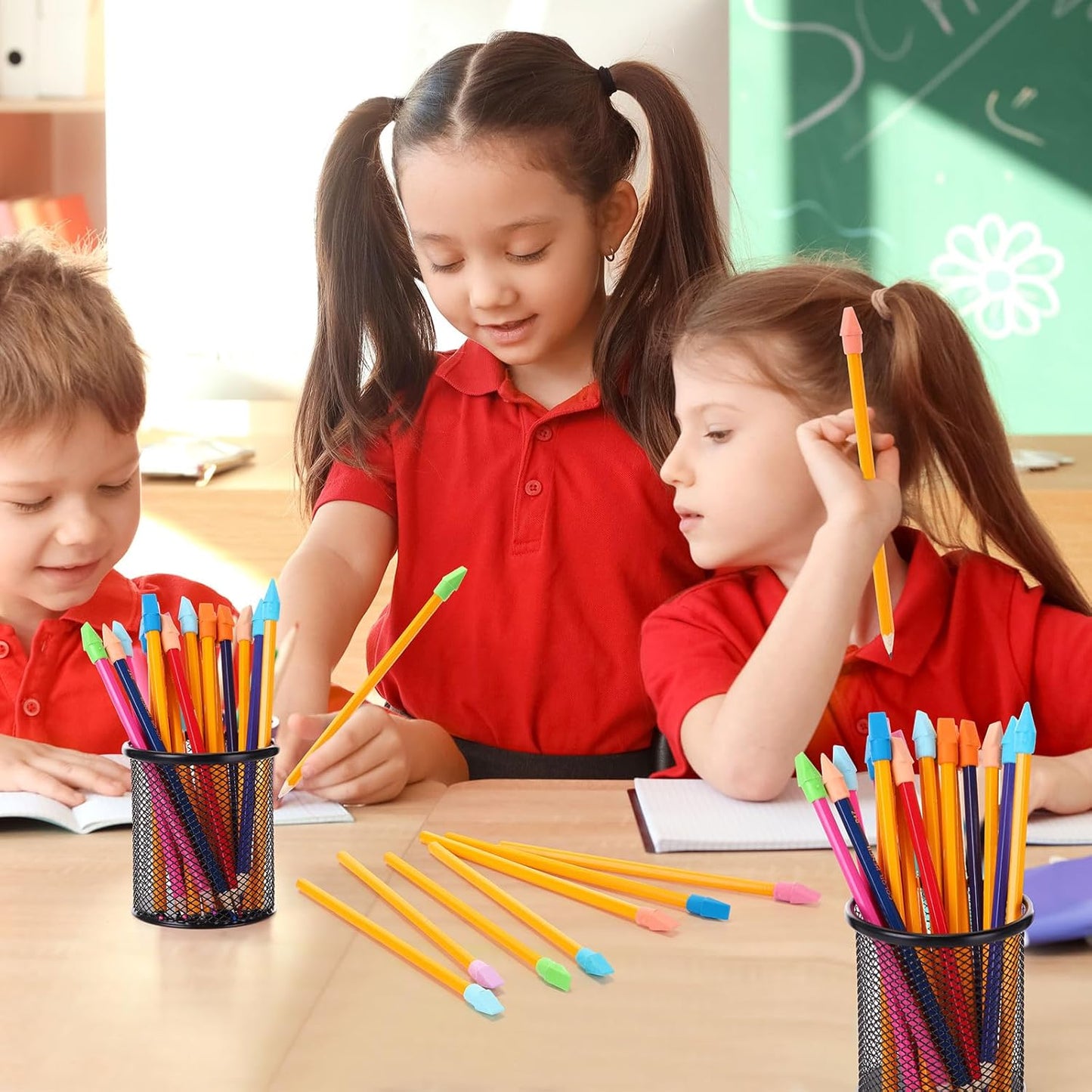 Crtiin 1000 Pcs Pencil Top Erasers Bulk Caps for Pencils Chisel Shape Erasers Toppers Classroom Party Favors Games Prizes Funny Pencil Eraser Cap for Kids Studying Supplies Home Office (Pastel)