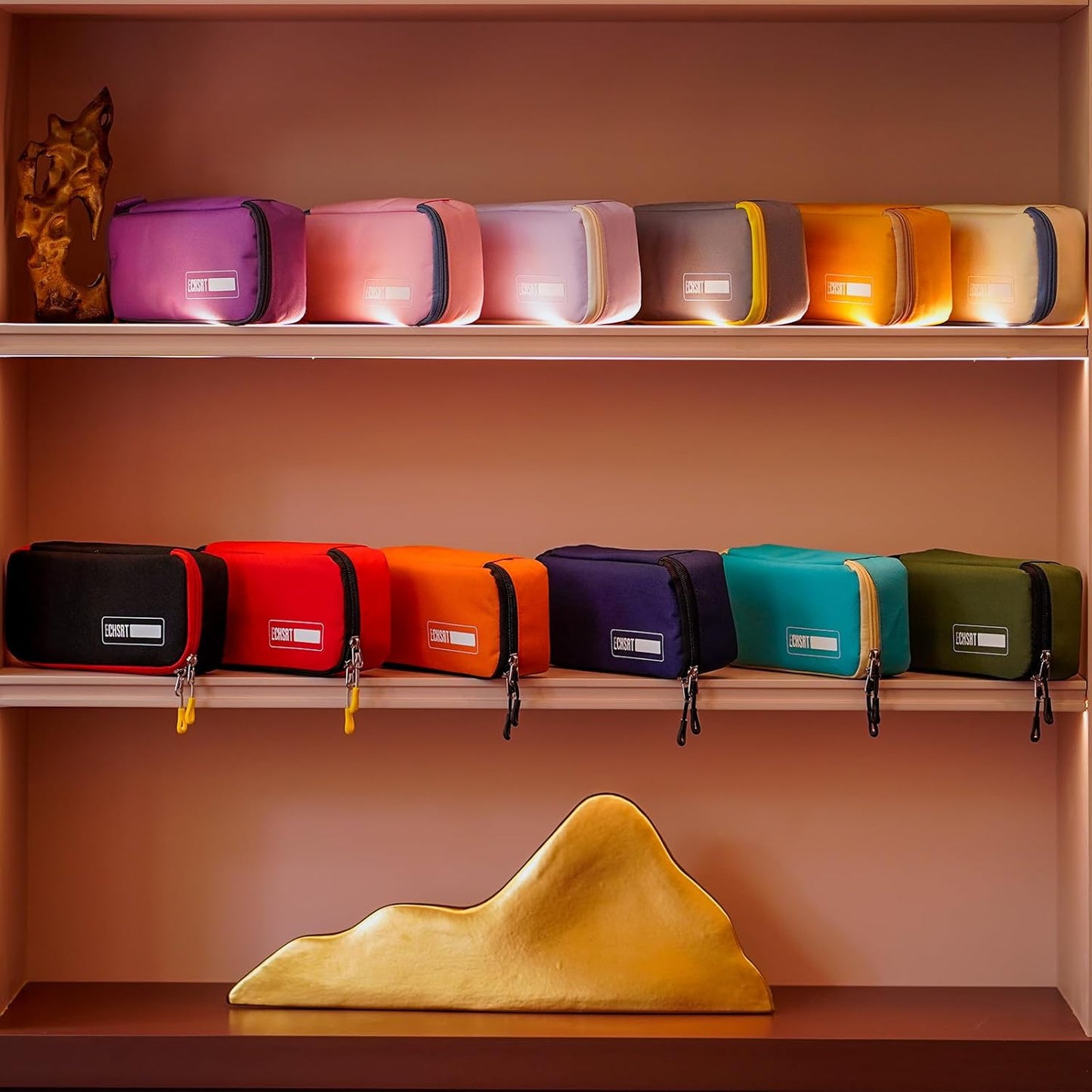 ECHSRT Big Pencil Case, Aesthetic Portable Zipper Pencil Bag with Hidden Pocket, Special Pouch for Men Women Adults, Stationery Organizer Pen Cases for Office Travel, Pink