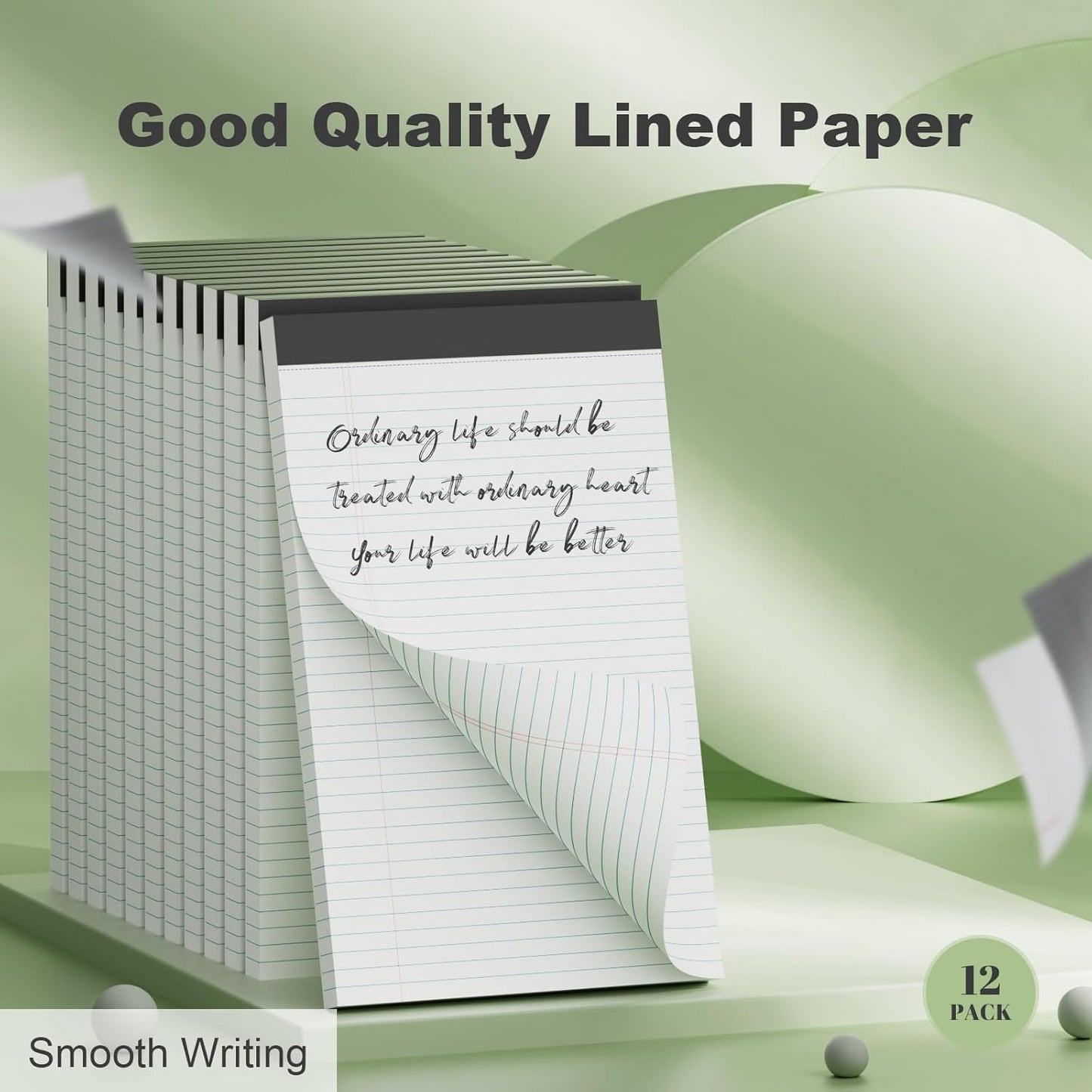 Legal Pads 8.5 x 11.75 Inch Notepad, 12 Pack White Legal Pads 8.5 x 11.75 College Ruled Notepads, Micro Perforated Desk Notepad with Study Backboard, White Notepads for School College Office Business