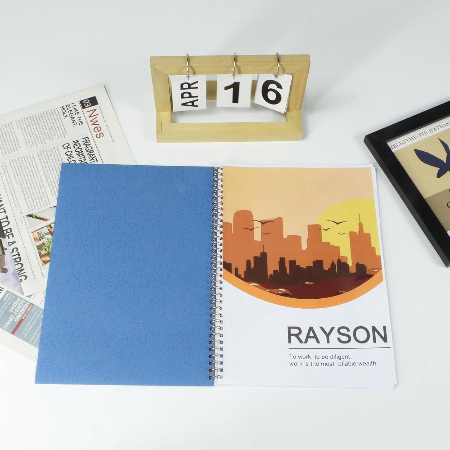 Rayson LBC230G Paper Binding Cover, Leather Texture 12 mil Binding Cover, 8-1/2 x 11 inches Blue Presentation Leathergrain Binding Covers, 100/Pack