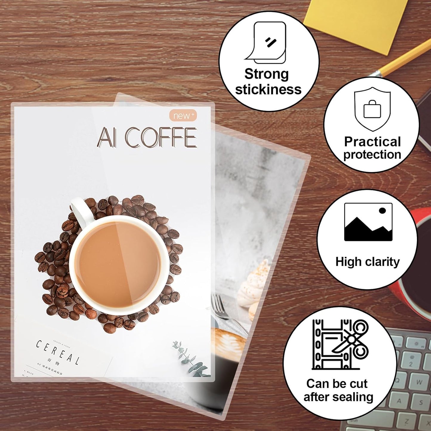 HERKKA 600 Pack Laminating Sheets, Holds 8.5 x 11 Inch Sheets, 3 Mil Clear Thermal Laminating Pouches 9 x 11.5 Inch Lamination Sheet Paper for Laminator, Round Corner Letter Size