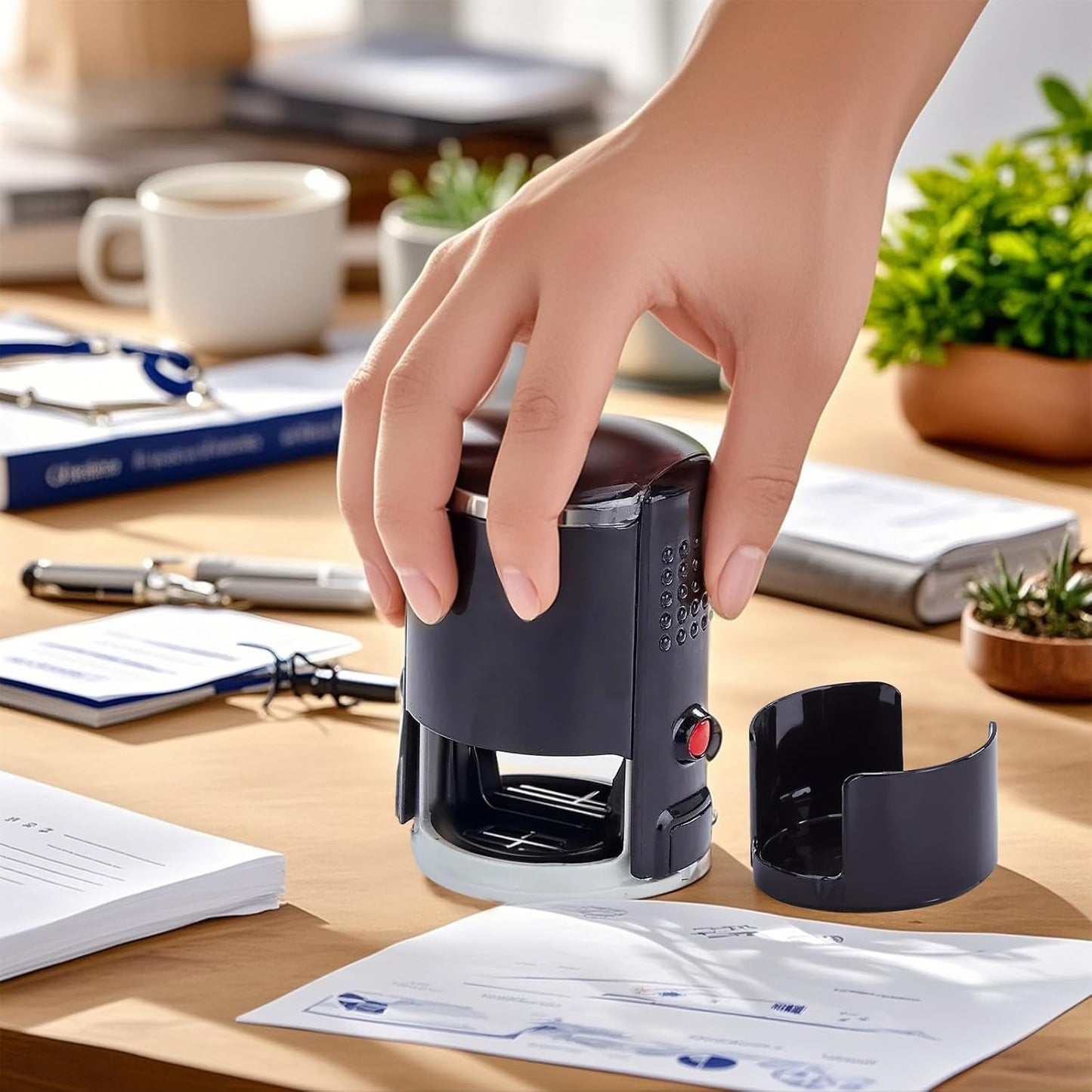 Custom Logo Self-Inking Stamp - Personalized Self-Inking Stamper for Business Logos & Text - 6 Sizes - Choose from 5 Ink Colors