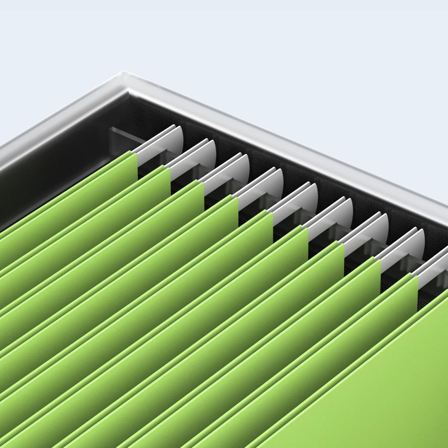 File Box for Hanging, File Organizer Box with Lid Decorative File Folders Letter Size Organizer with One-Piece Integrated Plastic Slide Rail (Grey, 13.2x10.1x10.1inch(2pack))