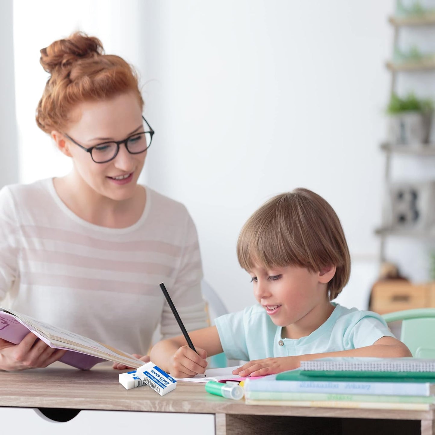 Deli Pencil Erasers, Pencil Eraser, 10 Pack, White Erasers, Erasers for Drawing, Kids, Artist, White, Large