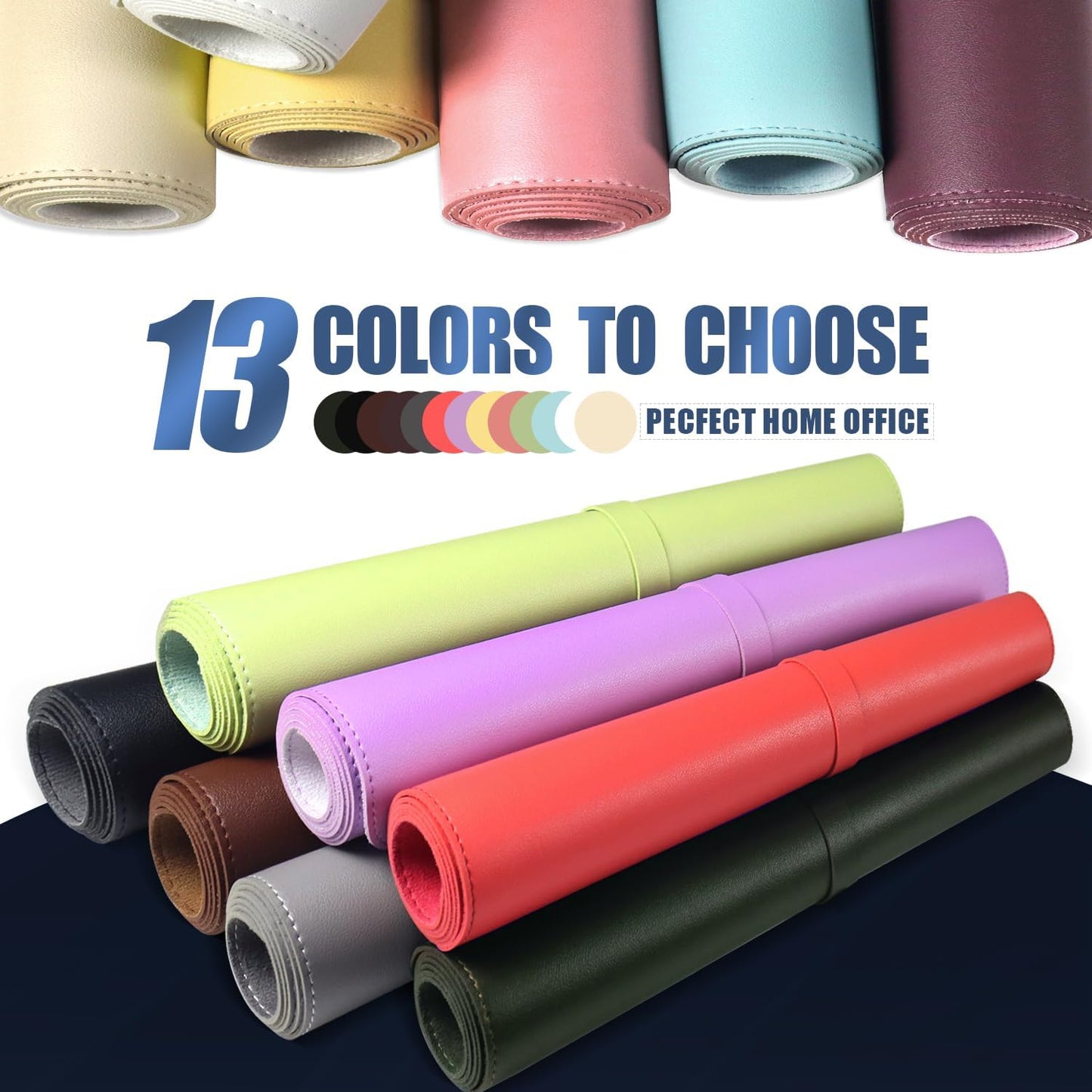 Desk Pad Protector, Leather & Suede Desk Mat, Non-Slip Desk Pad Mat, Large Mouse Pad, Waterproof Desk Blotter Mat, Desk Cover for Office, Home (Aqua Frost Blue, 23.6" x 13.7")