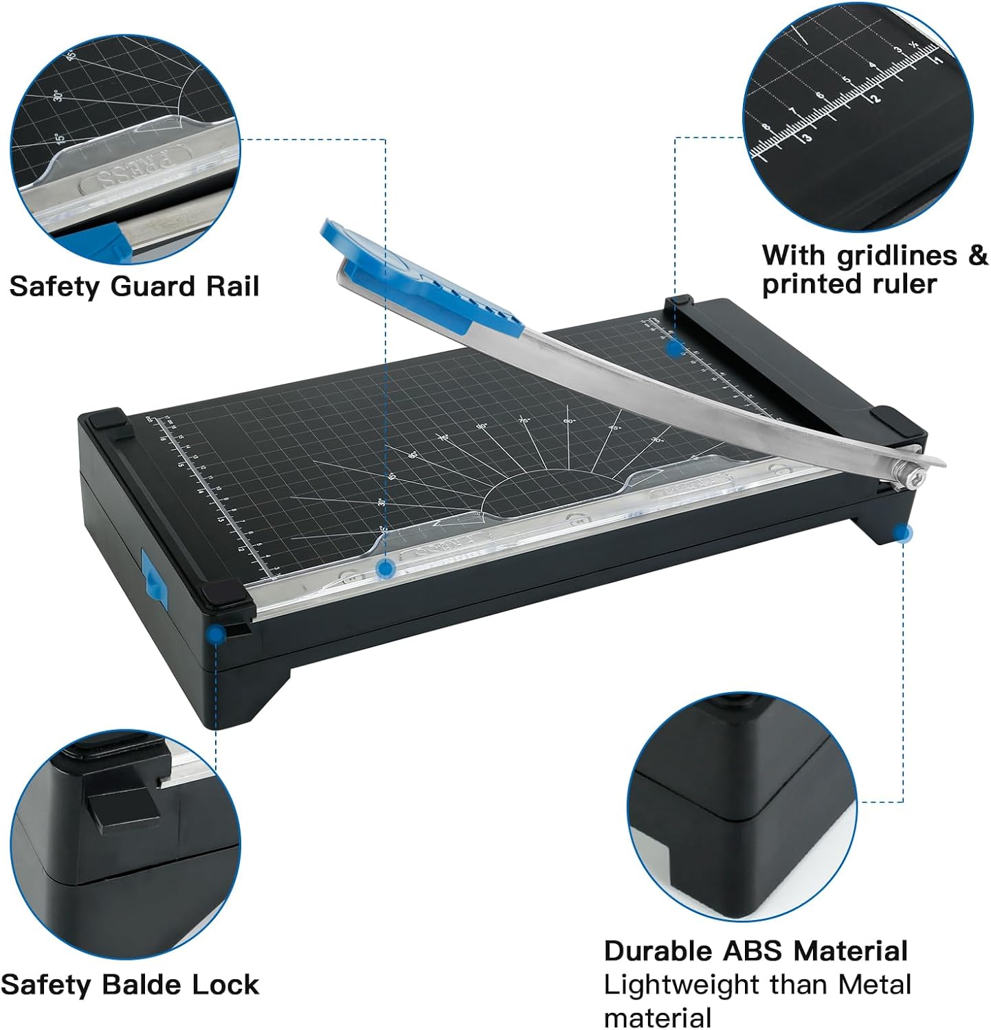 2-in-1 Paper Cutter Set – Guillotine & Rotary Paper Trimmer with Precision Grid, Safety Guard & Sharp Blade – Ideal for A4 Documents, Photos, Office & Craft Use