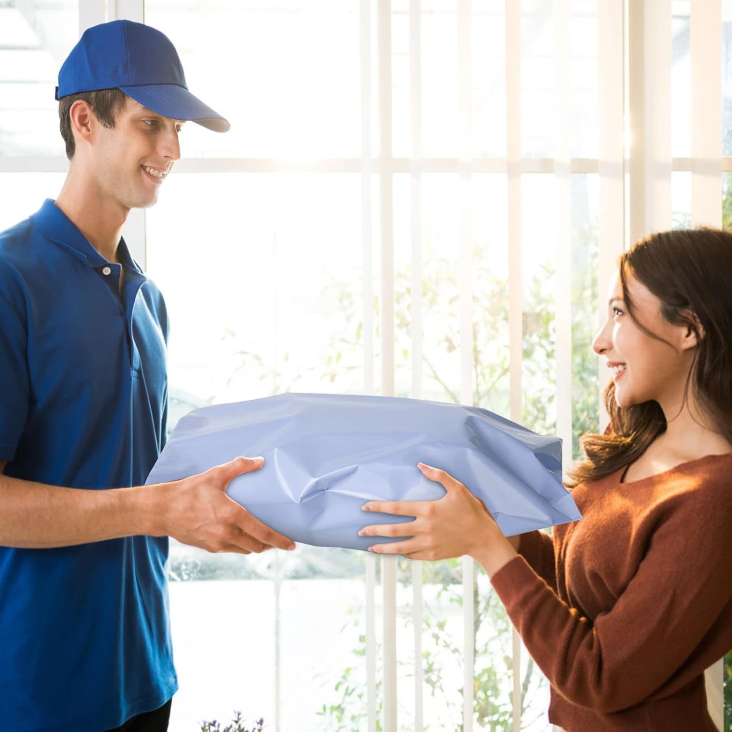 Poly Mailers 14.5x19, Large Poly Mailers 100 Pack, Shipping Mailers with Self Seal Adhesive, Waterproof and Tear-Proof Mailers Poly Bags for Small Business (Light Blue)