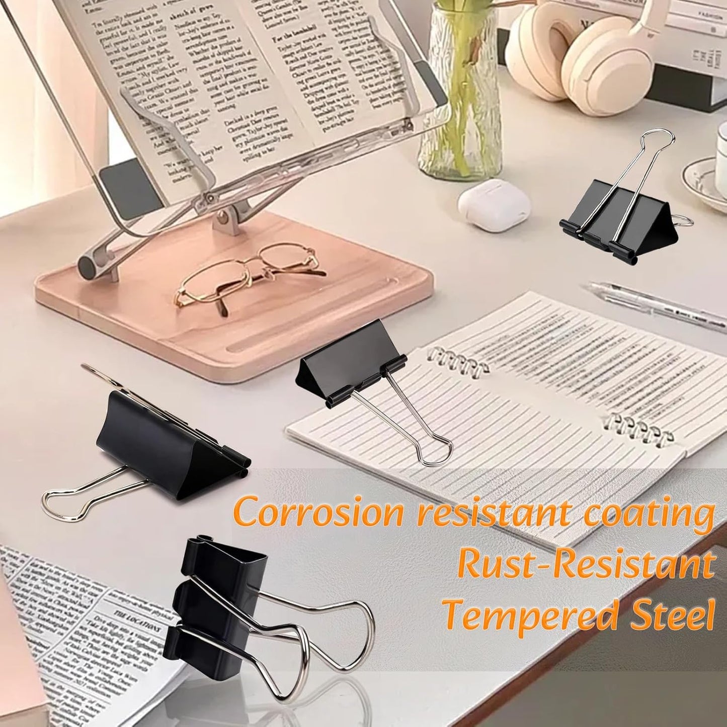 Extra Large Binder Clips 2 Inch (60 Pack), Heavy Duty Big Binder Clips Big Paper Clamps for Office and Home Supplies, Black