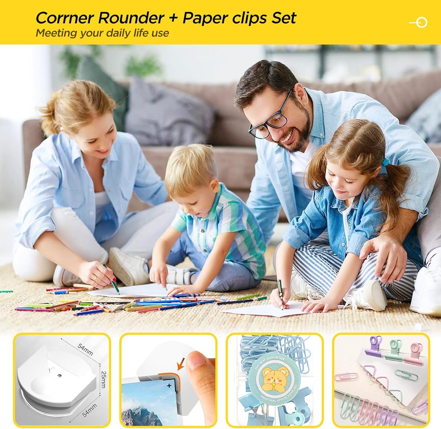 12 Inch Wood Guillotine Paper Cutter, Heavy Duty Wood Base Paper Trimmer with 32 Sheets Paper Cutting Board for Classroom, Crafting, Cardstock, Art Projects (White)