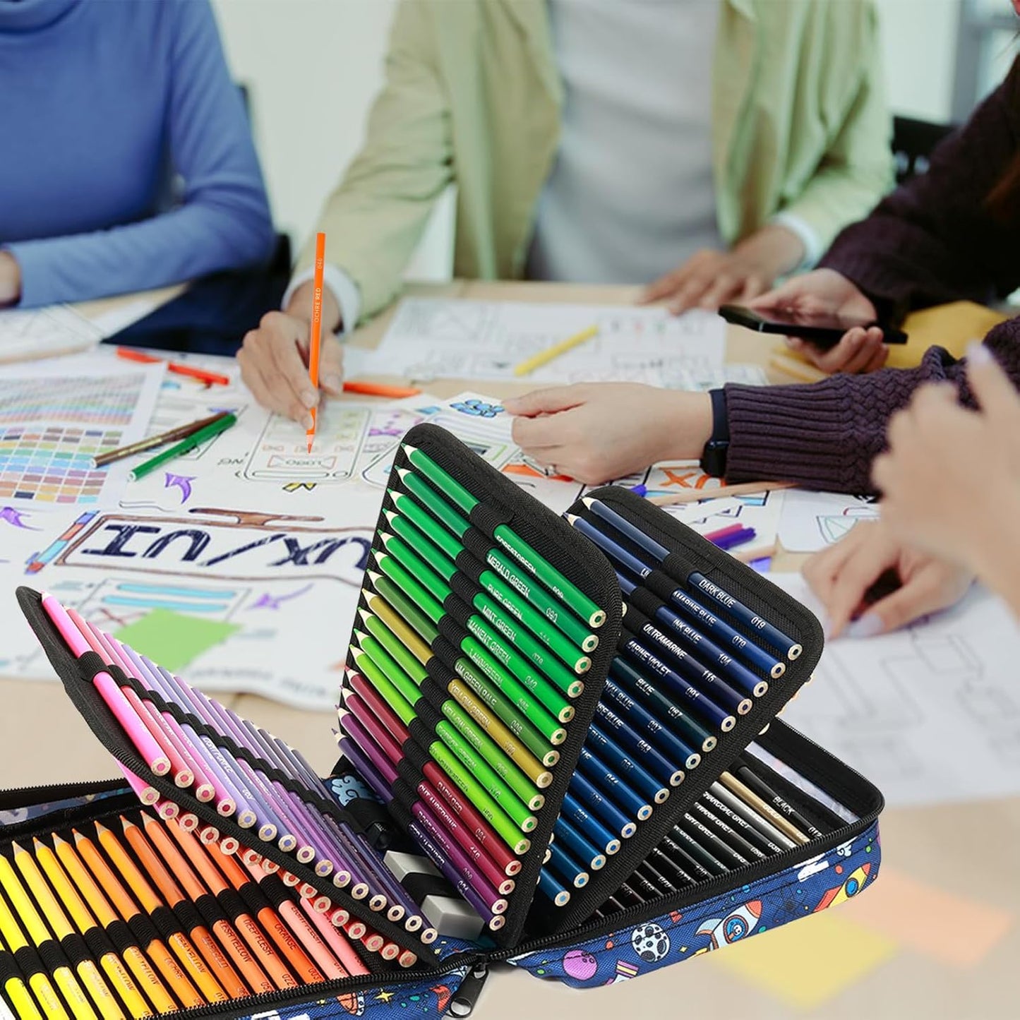 H & B 120 Colored Pencils Kit with Coloring Book, Eraser and Sharpener, Oil Based Soft Core Coloring Pencils Kit with Zipper for Drawing, Gift for Artists, Adults, Teens