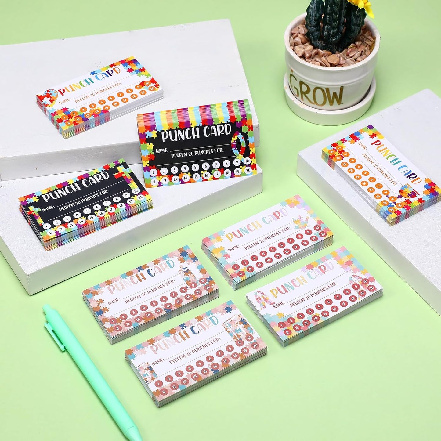 Fumete 400 Pcs Punch Cards for Classroom Reward Cards Behavior Incentive Loyalty Awards for Kids Students Teachers School Business, 8 Styles, 3.5 x 2 in(20 Christian Punches Style)