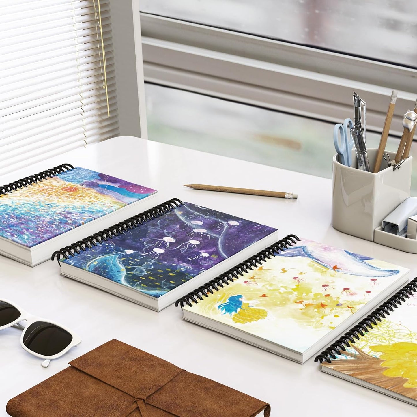 MAKEASY 100 Pack Plastic Spiral Binding Coils, 1/4"(6mm), 30 Sheet Capacity, 4:1 Pitch Black Binding Spirals for Home School and Office use