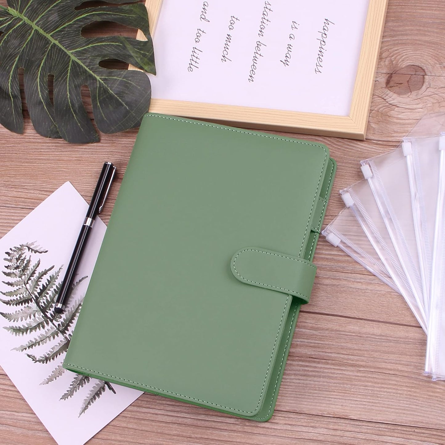 Money Saving Binder, Savings Challenges Book with for Cash Envelopes, 12pcs Zipper Envelopes A5 Budget Binder, Budget Planner for Managing Budgets and Saving Money -(Green-9.2IN)