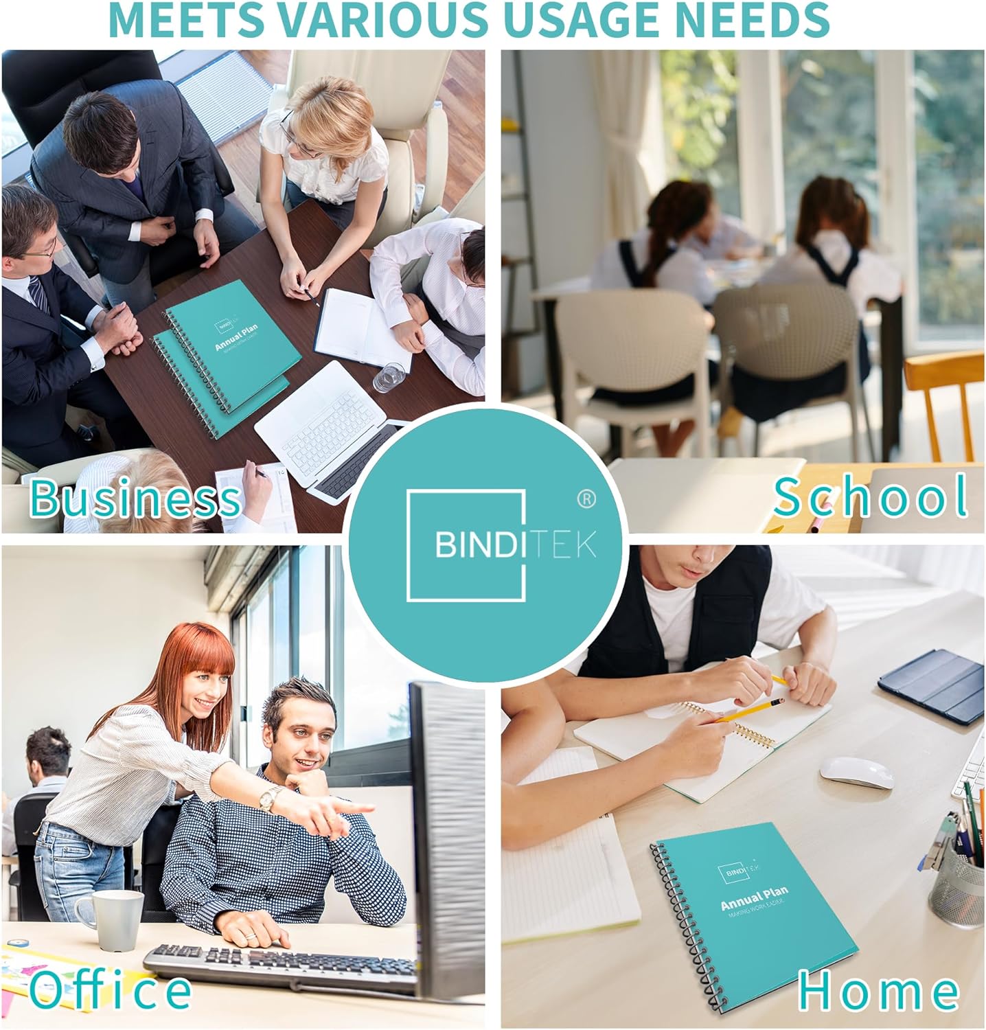 Binditek 200 Pack 6 Mil PVC Clear Binding Covers, 8.5 x 11 Inches, Letter Size, Square Corners, Un-Punched, Office Supplies