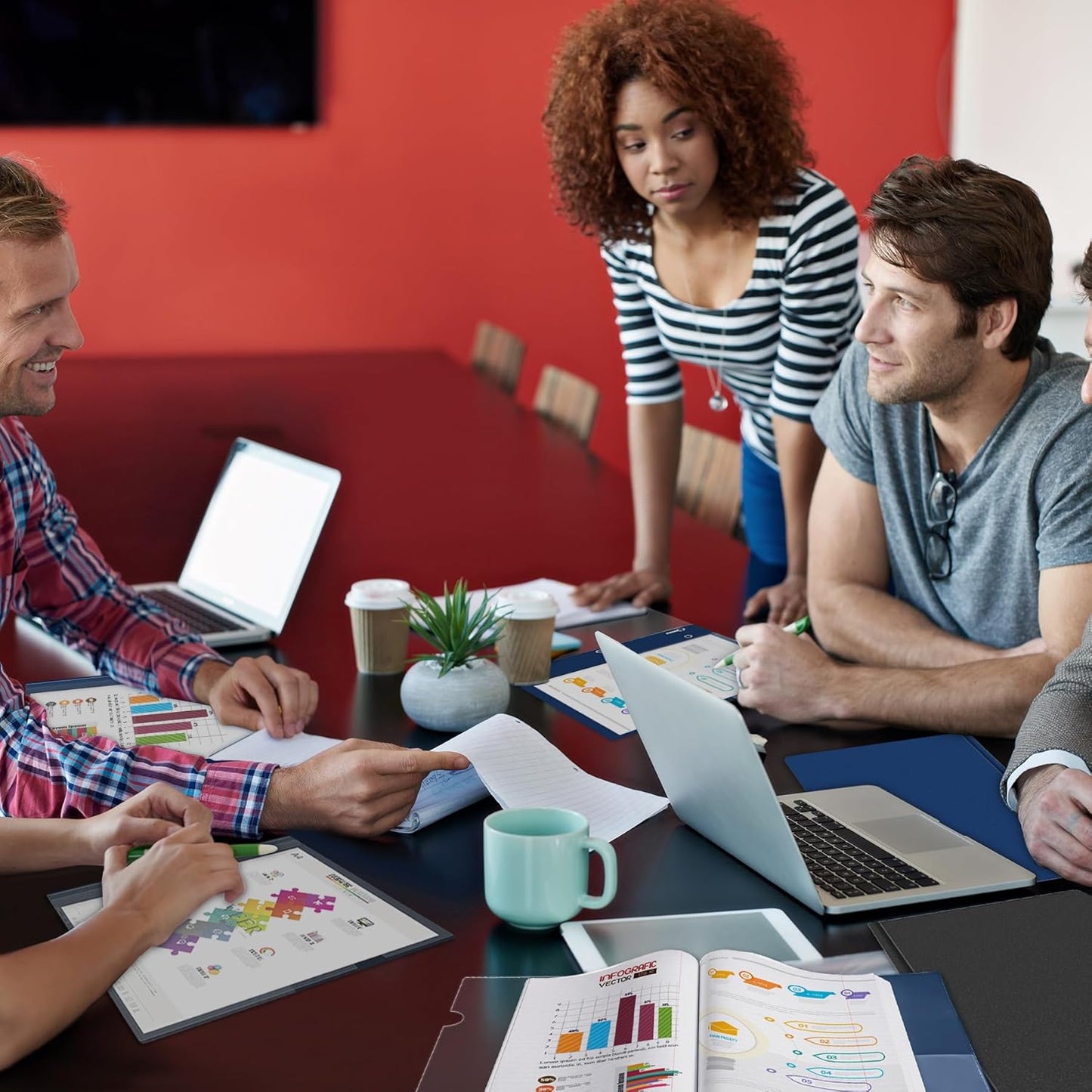 HAUTOCO 30 Pack Plastic Report Covers with 3-Prong Fasteners Clear Front Presentation Folders Resume Folders for 8.5x11 Letter Size Paper, Document Report Cover for School Office Business, Navy Blue