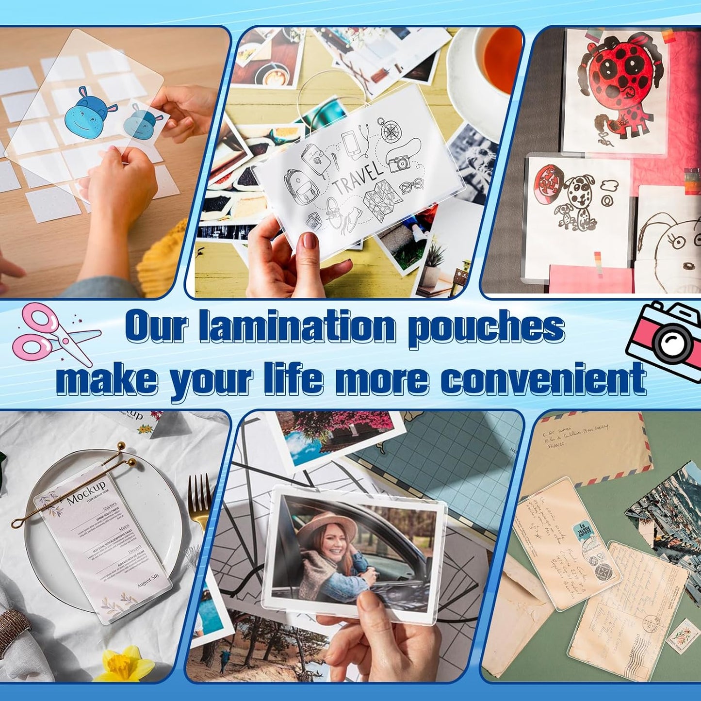 200 Pack 5mil 5“x7" Thermal Laminating Pouches Badge Laminate Pouches Clear Laminated Luggage Tags Printable Laminator Pouches for Business Permits Cards (200, 5.3"x7.3"-5mil)