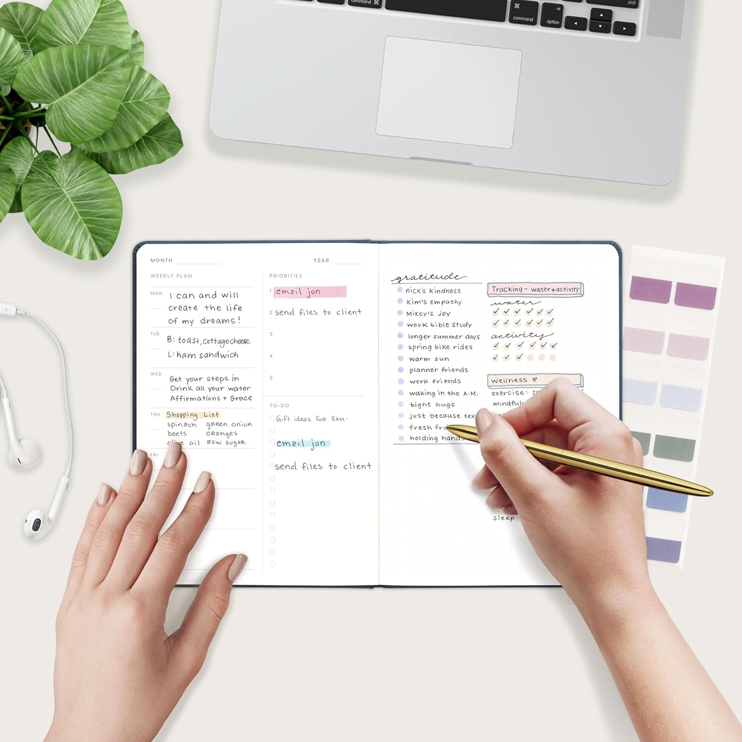 And Per Se Undated Academic Planner, A5 Weekly Calendar Planner, 72 Weeks Hardcover to Track Goals, Teacher Student Planning Book with Monthly Tab Stickers & Back Pocket (Lavender)