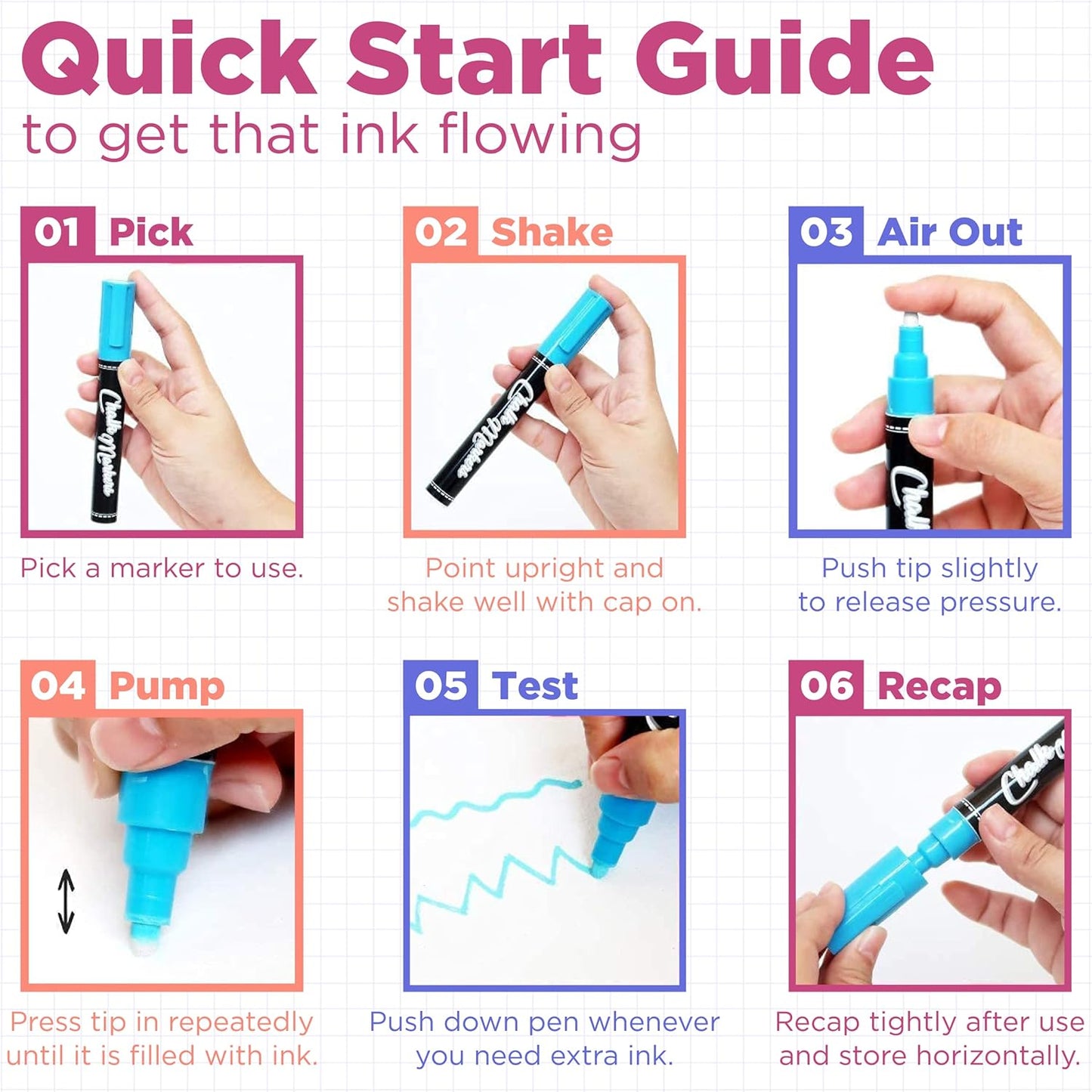 Fine Tip Chalk Markers - Pack of 40 (Neon, Classic & Metallic) Chalk Pens - For Chalkboard, Blackboard, Window, Labels, Bistro, Glass - Wet Wipe Erasable - 3mm Reversible Tip