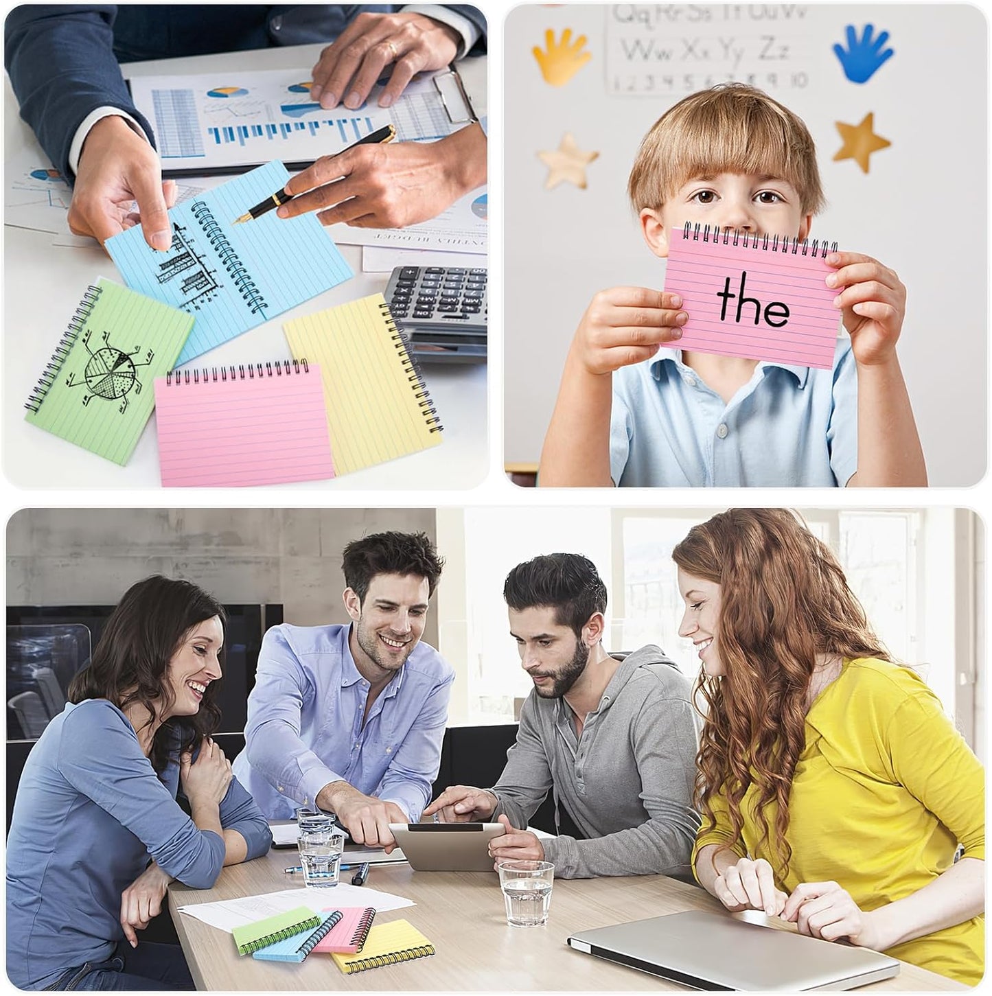 Koogel 400PCS Index Cards with Rings, 4x6 Colored Ruled Index Cards with Waterproof Covers for Back to School, Flashcard Recipe Note Card for Studying Nursing School College Essentials, 4 Colors