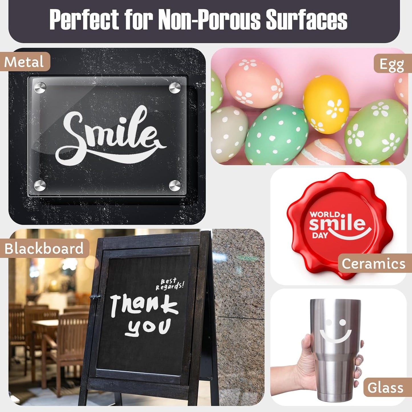 Fuutreo 10 Pack Jumbo Permanent Markers Bulk Large Chisel Tip Permanent Markers Quick Drying Big Huge Poster Pens for Office, Logistics Company and More(White)