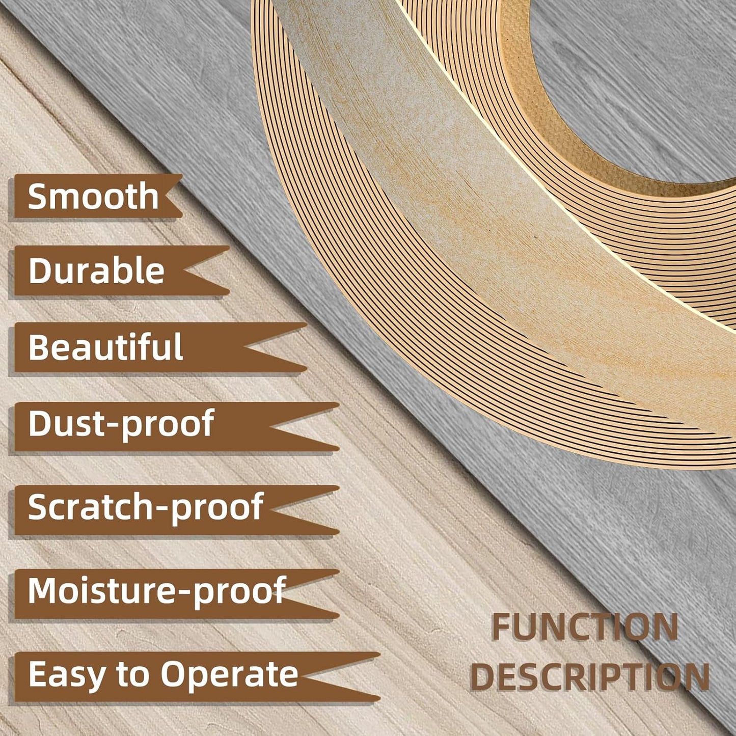 GSCIT Club Birch Edge Banding, 7/8 inch x 50ft roll of Veneer Edge Banding - Pre-glued Flexible, Real Wood Tape for Cabinet Repair & Furniture Restoration