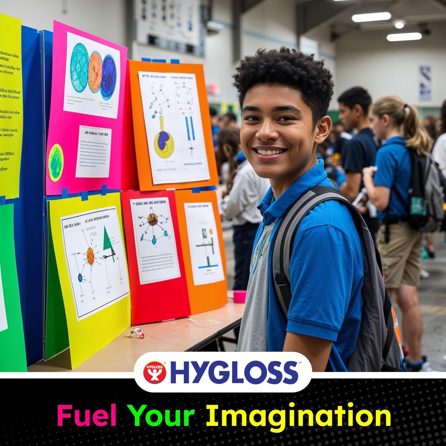 Hygloss Large Poster Board 22x28 - 50 Assorted Neon Color Poster Boards Bulk Pack - 10 Pt. Thickness Colored Poster Board Paper for Projects, Signs, Displays, Crafts - Posterboard Multipack 22" x 28"