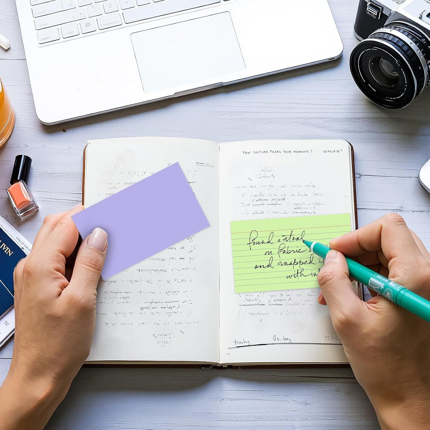 250 Count Colored Index Cards 3x5 Inch 180gsm Heavy Weight Flash Card (50 Sheets Each), Note Taking for Students, Teachers, Professionals, Study Note Cards for Office Home School