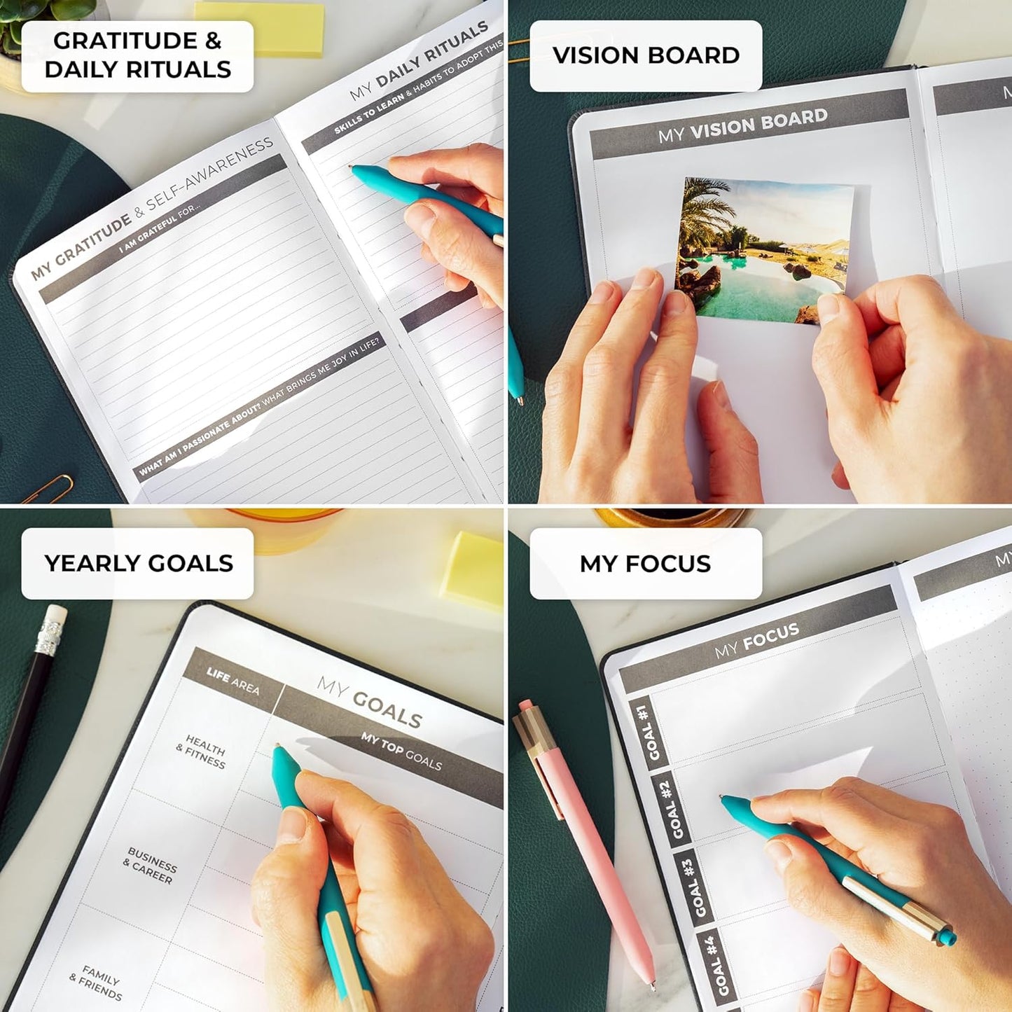 Clever Fox Daily Planner – Undated Planning Notebook with Hourly Schedule & To-Do List – Personal Day Task & Work Organizer, 6 Months (Black)