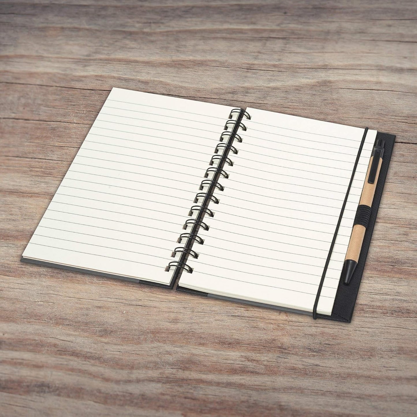 DISCOUNT PROMOS Custom Eco Block Notebooks with Pens Set of 50, Personalized Bulk Pack - Perfect for School, Office, Business, Home - Smoke