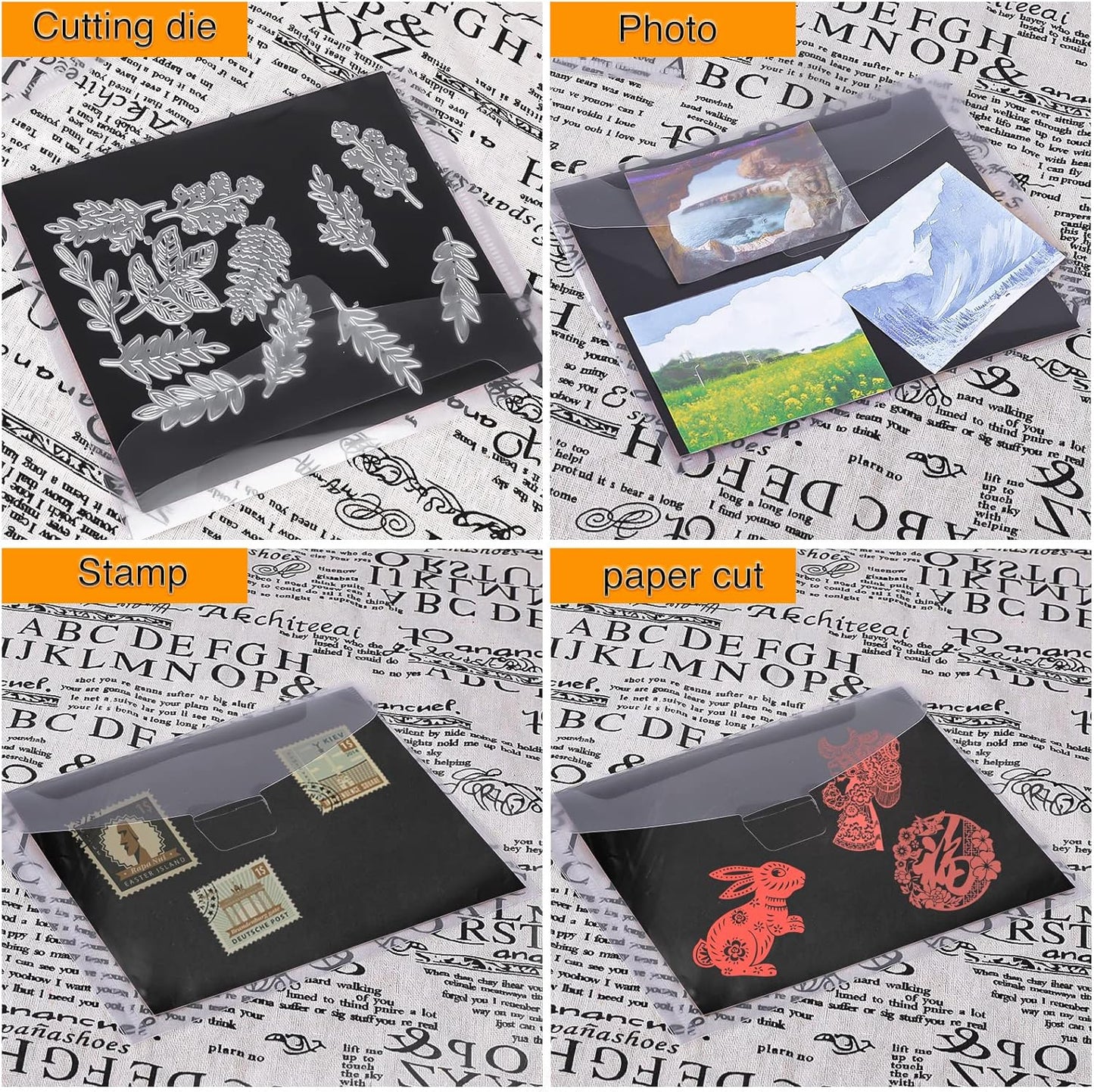 160 PCS Stamp and Die Storage Bag and Rubber Magnetic Sheets, Die Storage Set for Storage Die Cutting, DIY Scrapbooking