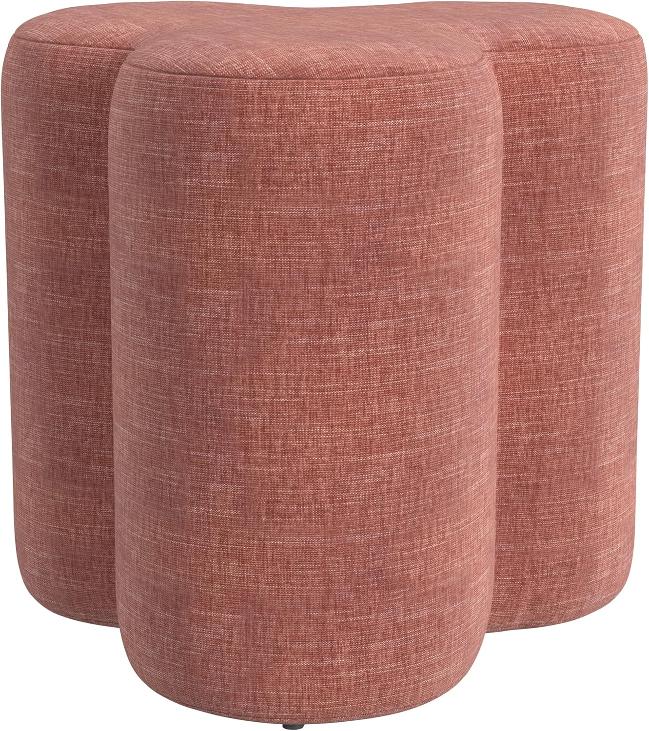 HomePop Upholstered Clover Shaped Ottoman Home Décor|Foot Rest Ottoman - Pink Chenille
