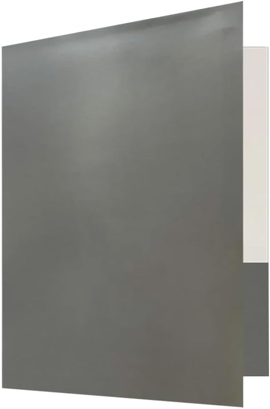 JAM PAPER Custom Printed Semi-Gloss Folders with Round Corner Pockets - Personalized Logo & Text - 10 pt C2S - Grey - 250/Pack
