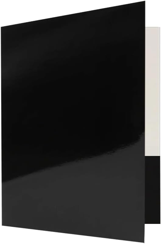 JAM PAPER Custom Printed Semi-Gloss Folders with Round Corner Pockets - Personalized Logo & Text - 12pt C1S - Black - 250/Pack