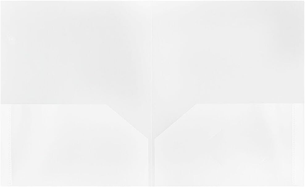 JAM PAPER Plastic 2 Pocket POP Folders - Durable School Folders - Clear - 3/Pack