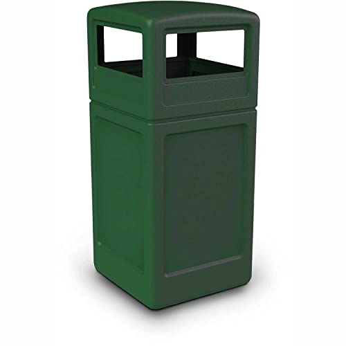 Commercial Zone-73295399 PolyTec 42 Gallon Square Waste Container with Dome Lid Color: Green