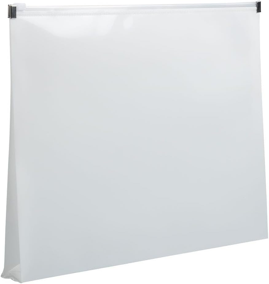 JAM PAPER Plastic Envelopes with Zip Closure - Letter Booklet - 9 3/4 x 13 - White - 3/Pack