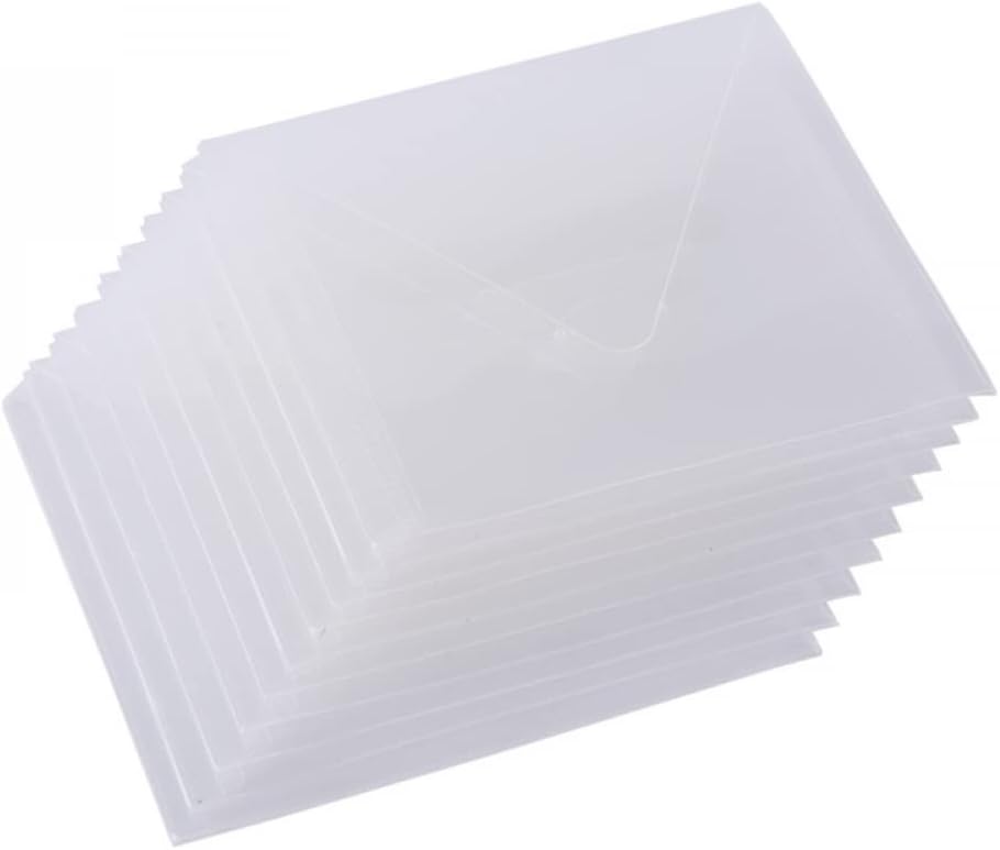 10 Pack Large Stamp & Die Storage Pockets Reusable Clear Plastic Seal Bags Storage Case for Cutting Dies Stencil Album Stamp Crafts Paper Card Craft Stamping Die Cuts Organizer Holder 4.75X4.75inch