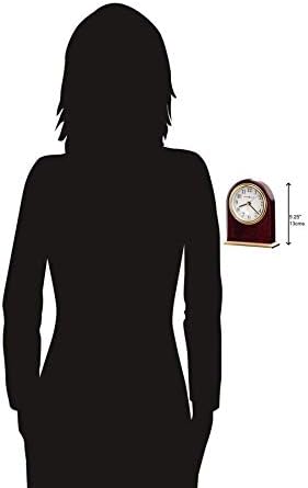 Howard Miller Bailey Tabletop Clock – High Gloss Wooden Finish Clock Battery Operated Quartz Movement Traditional Desk Clock Brass Accents Ideal Wedding & Housewarming Gift Best Office Desk Decor