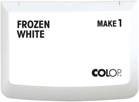 COLOP Make Series, Ink Stamp Pads, with Non-Toxic Premium Ink, Water-Based Acid-Free (Frozen White, Make 1-1-15/16" x 3-1/2")