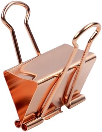 JAM PAPER Colorful Binder Clips - Large - 1 1/2 Inch (41 mm) - Rose Gold Binderclips - 12/Pack