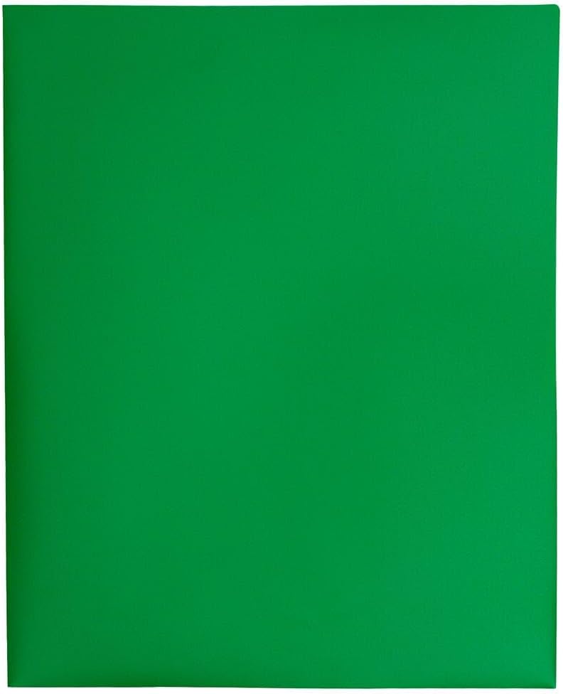 JAM PAPER Plastic 2 Pocket POP Folders - Durable School Folders - Green - Bulk 48/Pack