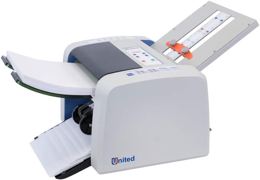 United Office Products F100 Automatic Paper Folding Machine, 200-Sheet Capacity, Folds Letter and Legal Size Paper, High-Speed Letter Folding Machine for Offices, Schools and Churches