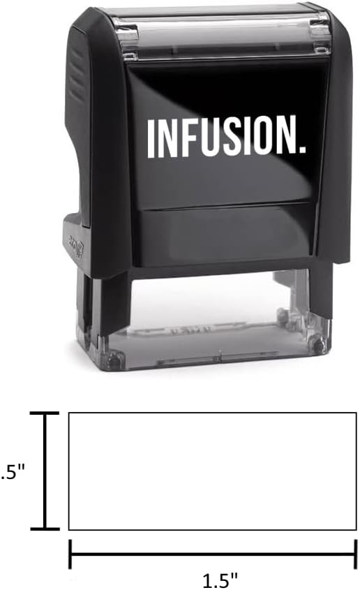 Infusion Self-Inking Custom Rubber Stamp (Personal or Business Use) - Choose from 16 Colors (1/2" x 1-1/2")