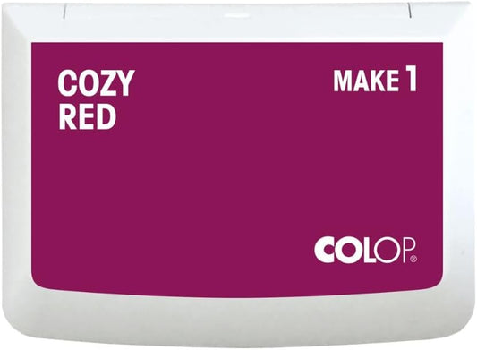 COLOP Make Series, Ink Stamp Pads, with Non-Toxic Premium Ink, Water-Based Acid-Free (Cozy Red, Make 1-1-15/16" x 3-1/2")