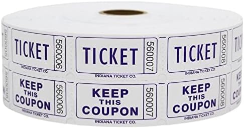 INDIANA TICKET CO. 1,000 Grape Raffle Tickets Double Roll, Premium Quality 50/50 Raffle Tickets, Tickets for Events, Carnivals, Door Prizes, Drinks and More