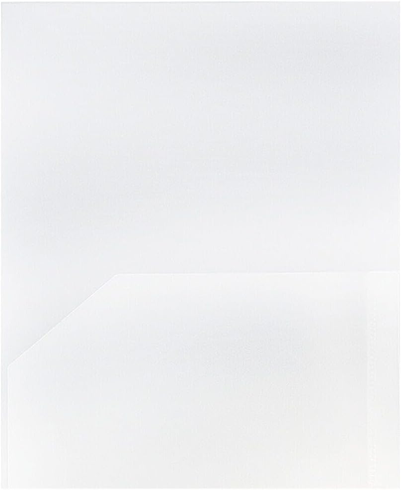 JAM PAPER Plastic 2 Pocket POP Folders - Durable School Folders - Clear - Bulk 48/Pack