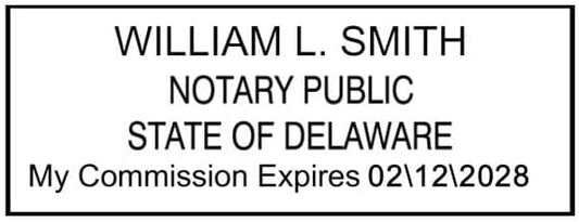 Delaware Rectangular Notary Stamp | Official State Notary Stamp | Official Seals | Meets State Specifications (Delaware, Rectangular Stamp)