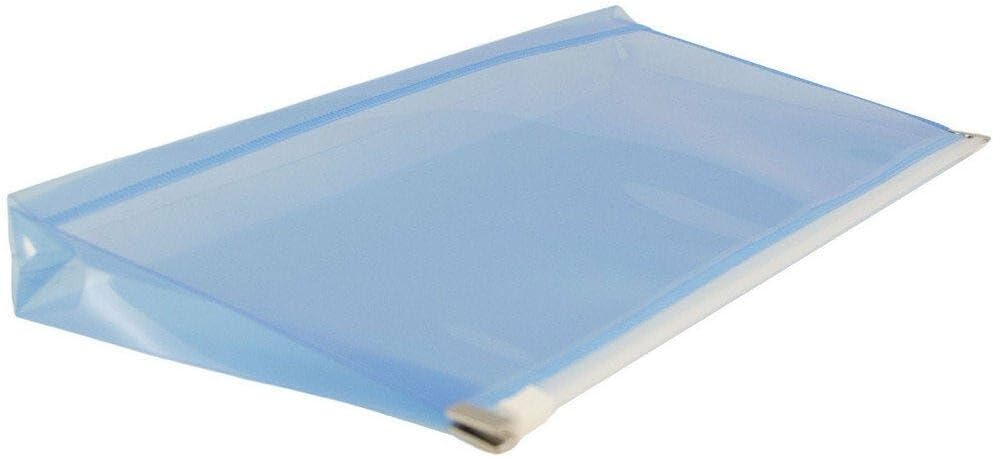 JAM PAPER Plastic Envelopes with Zip Closure - #10 Booklet Wallet - 5 x 10 - Blue - 3/pack